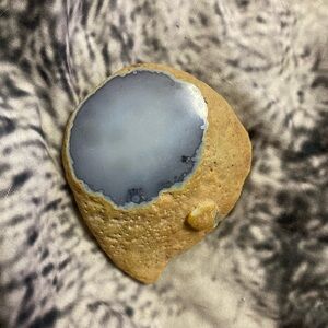 Natural Geode Stone with Blue Center